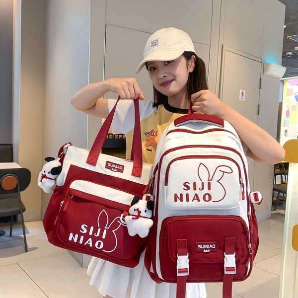 School bag for female junior high school students, large-capacity high-value backpack, new third to ninth grade lightweight primary school backpack