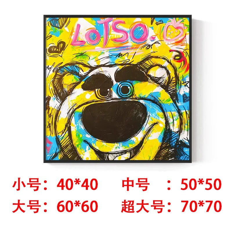 Strawberry bear decorative painting cute trend lotso Stitch pendulum painting hanging painting living room bedroom wall painting
