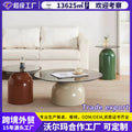 Personalized iron round small tea table tempered glass combination designer living room creative coffee table coffee table