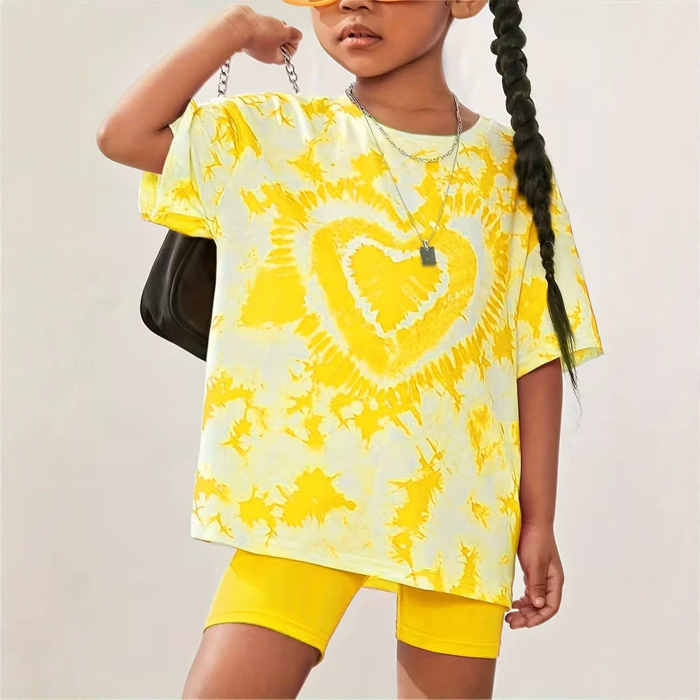wholesale girls' short-sleeve and shorts sets, fashionable spring, summer, and autumn outfits for girls