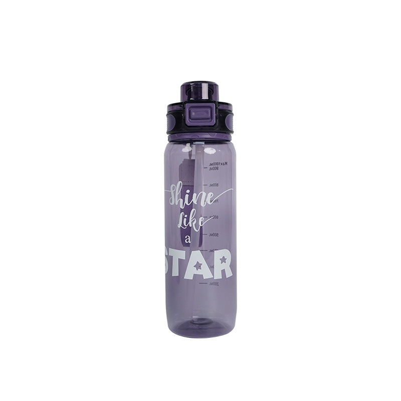 Premium pop-up lid large capacity water bottle - leak-proof, high-end design, direct drink, portable plastic cup for outdoor sports and activities
