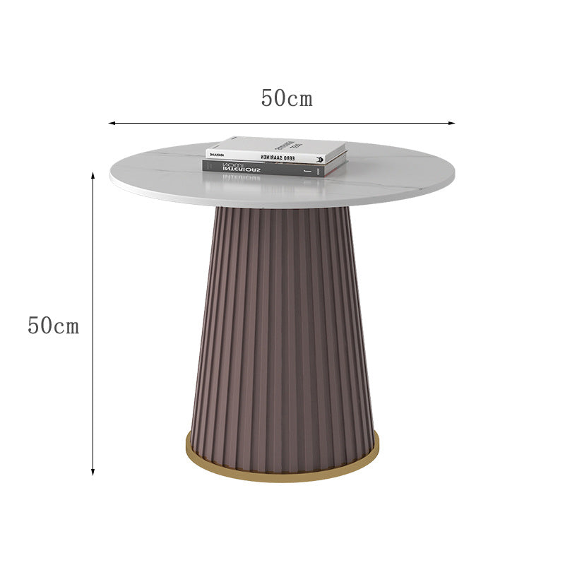 Nordic rock slab living room coffee table set - new light luxury modern small apartment creative trendy round side table