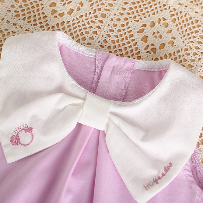 Baby clothes fashionable summer baby girl sleeveless one-piece khaki for outing, 100-day banquet summer dress, thin butt wrap