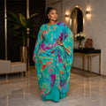 European and american cross-border women's fashion:  summer new arrivals - elegant round neck drawstring printed dress, sundress, and casual set