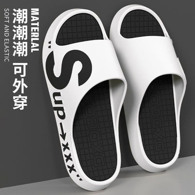 "cloud-like comfort: men's summer slippers - indoor, home, soft sole, non-slip, trendy, athletic, outdoor, couple's casual sandals"