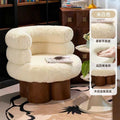 Single lazy sofa chair cream style cashmere popular dopamine living room bedroom solid wood creative casual chair