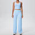 Naked feeling sports beautiful back yoga suit suit high waist silm hip straight-leg pants outdoor running quick-drying fitness suit