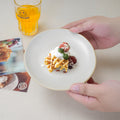 Minimalist creative stroked ceramic dinner plate - commercial western food flat plate for restaurant steak, pasta, and dessert service
