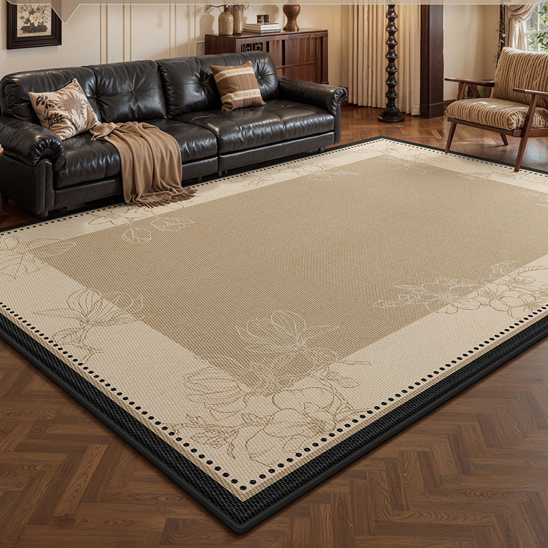 Carpet living room french retro medieval style ice silk mat carpet no-wash and wipeable sofa coffee table floor mat