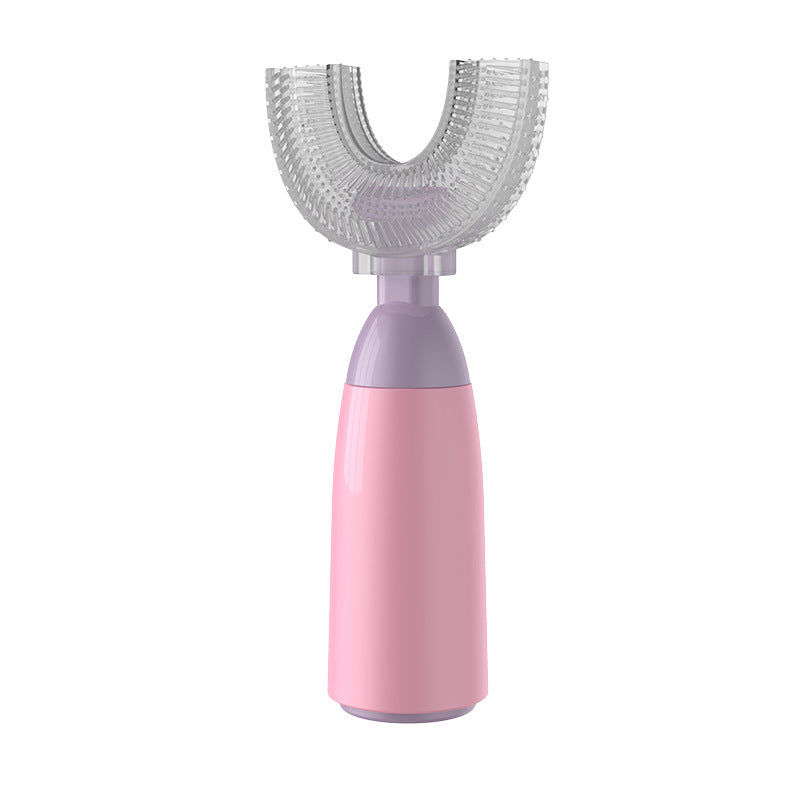 English card new manual children's u-shaped toothbrush silicone toothbrush soft-bristled oral cleaning u-shaped silicone manual