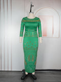 african women's fashion fashionexport heavy industry hot diamond dress  plus size hip lift slimming lookdress