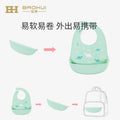 Baby eating bib kids silicone saliva pocket baby rice pocket waterproofstereo children's bib soft no-wash