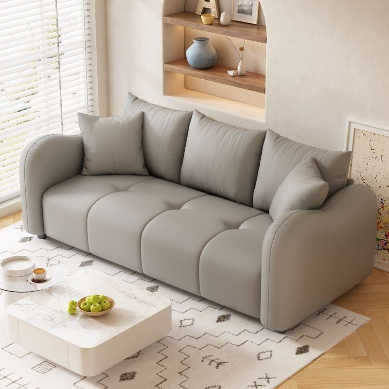 Sofa small apartment living room new arrival cream style straight row leather sofa modern casual apartment double sofa