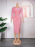 New arrival   cross-border export lace patchwork dress african women's plus size midi skirt finished