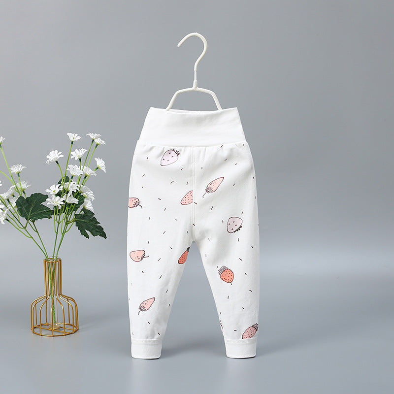 Baby high waist long johns pure cotton men's and women's children's baby spring & fall single open pants newborn kids open crotch pants