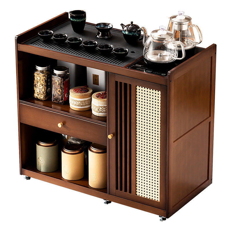 Mobile small tea table tea cabinet for home balcony tea table tea table all-in-one coffee table table tea drinking complete set