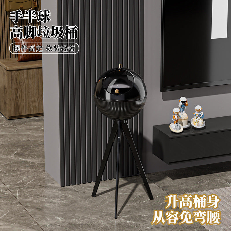 Trash can living room high-end for home bedroom kitchen high-leg storage bucket large-capacity storage rack no-bending garbage rack