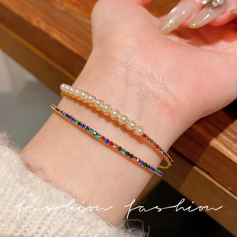 Super fairy micro-embedded zircon bows bracelet for women classy sense of accessible luxury crystal bracelet best selling exquisite pull-out hand jewelry