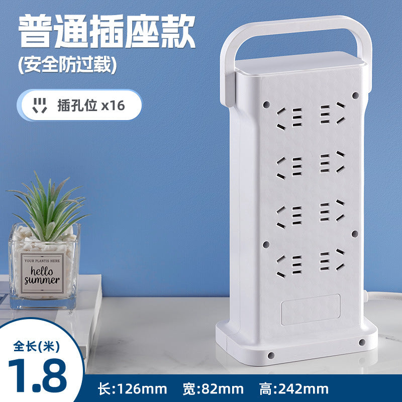 Wireless charging power strip, smart usb fast charging, multi-outlet, multi-function, thickened copper wire, power strip for home, office, and dorm
