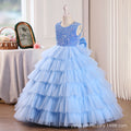 girls' dresses tulle cake skirt sequin patchwork flower girl wedding dress evening gown high-end ready-to-ship wholesale