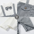 Baby clothes boys' romper two-tone grey gentleman long sleeve first birthday outfit pure cotton