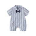 Baby summer clothes thin baby onesie striped cotton newborn clothes short sleeve boy's romper air conditioning suit