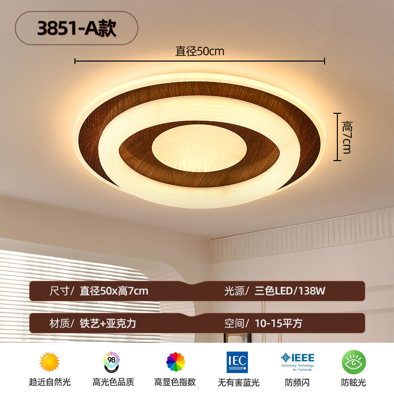 Zhongshan Lighting Living Room Lights Lobby Aisle Middle Ancient Walnut Color New Chinese Restaurant Chandelier Bedroom Ceiling Light