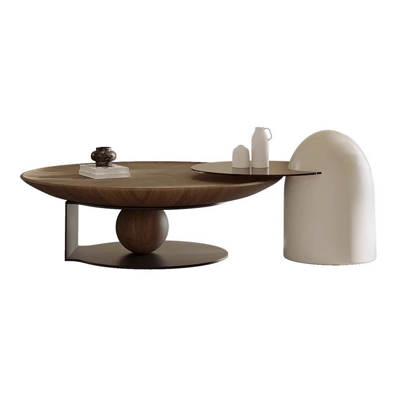 Source factory accessible luxuryclassy coffee table living room for home side table corner table combination round walnut coffee table