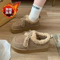 Fleece-lined birkenstock snow boots for women, autumn and winter 2026 new arrival, thick-soled heighteningheattech fur bread cotton shoes