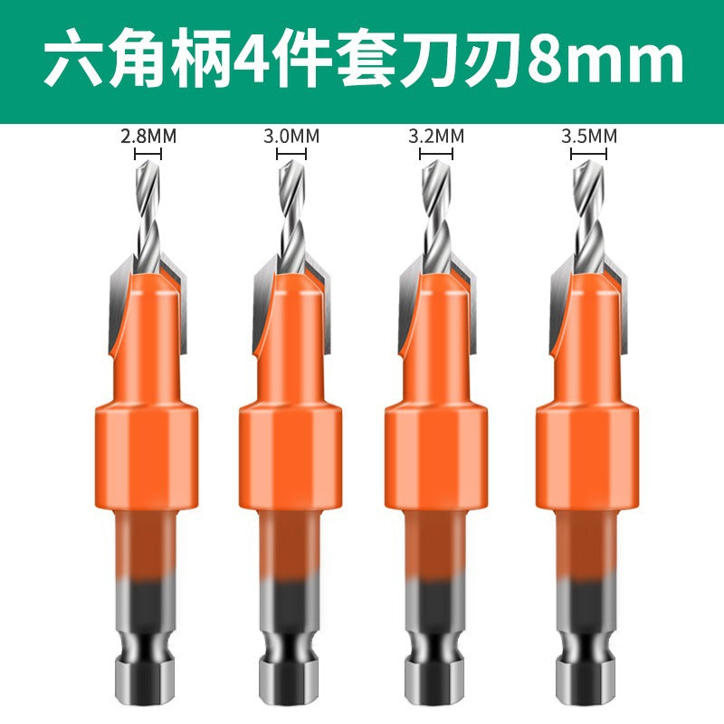Baolian woodworking countersunk drill bit ladder drilling screw countersunk head drilling hole opener taper hole deep hole lead hole positioning