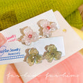 Super sparkly pink gradient zircon flower stud earrings - women's 2026 new arrival, hot spring/summer style, high-end elegant earrings