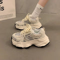 Best selling thick sole dad shoes women's height increasing easiest for match casual shoes 2025new arrivalspring & fall breathable silver sports shoes