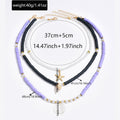 Wholesale polymer clay pearl necklaces - european & american bohemian purple beaded accessories - ocean-inspired starfish layered necklaces for women