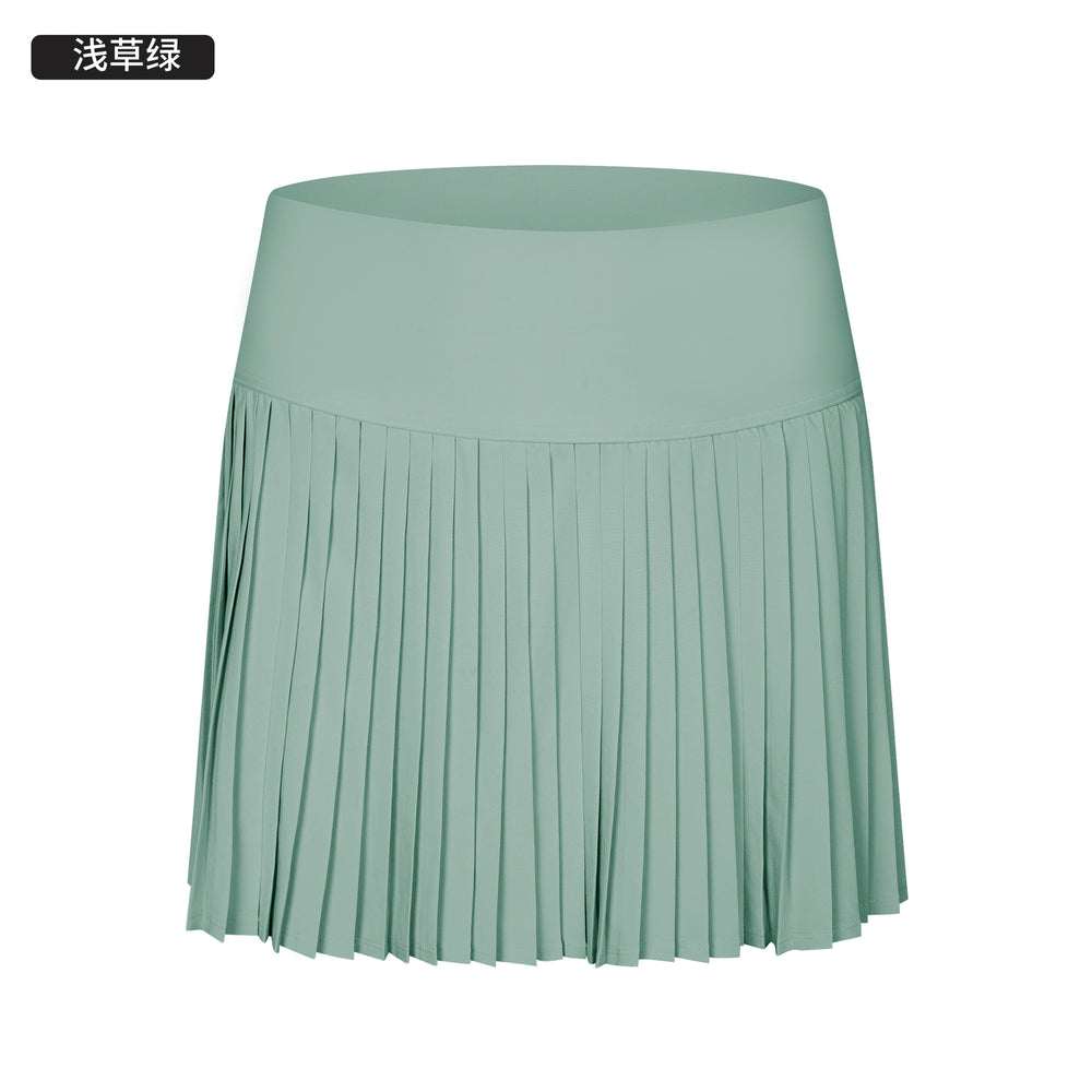 Carefully selected new water-cooled elastic fashionpleated skirt double-layer fashion tape three-point sports pants dk383