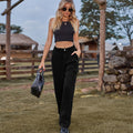 Fashionexport women's clothing cross-border independent station  new elastic waist denim workwear casual pants pants trend
