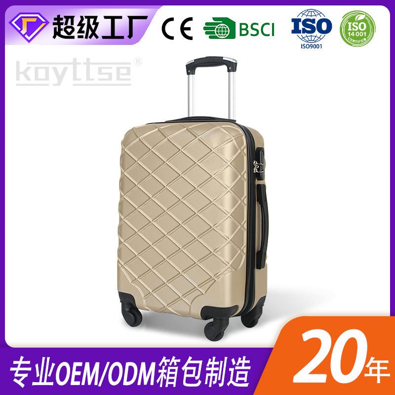 Cross-border special ABS material boarding case, gift travel password box, strong waterproof universal wheel trolley case