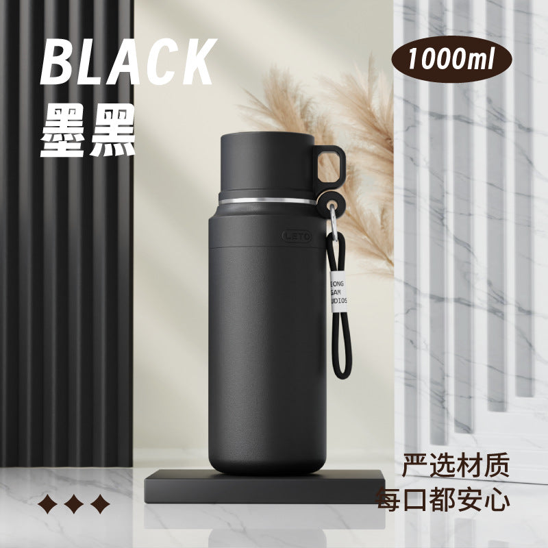 Outdoor 316 stainless steel double-walled vacuum insulated large capacity thermos - men's travel hiking tea infuser bottle