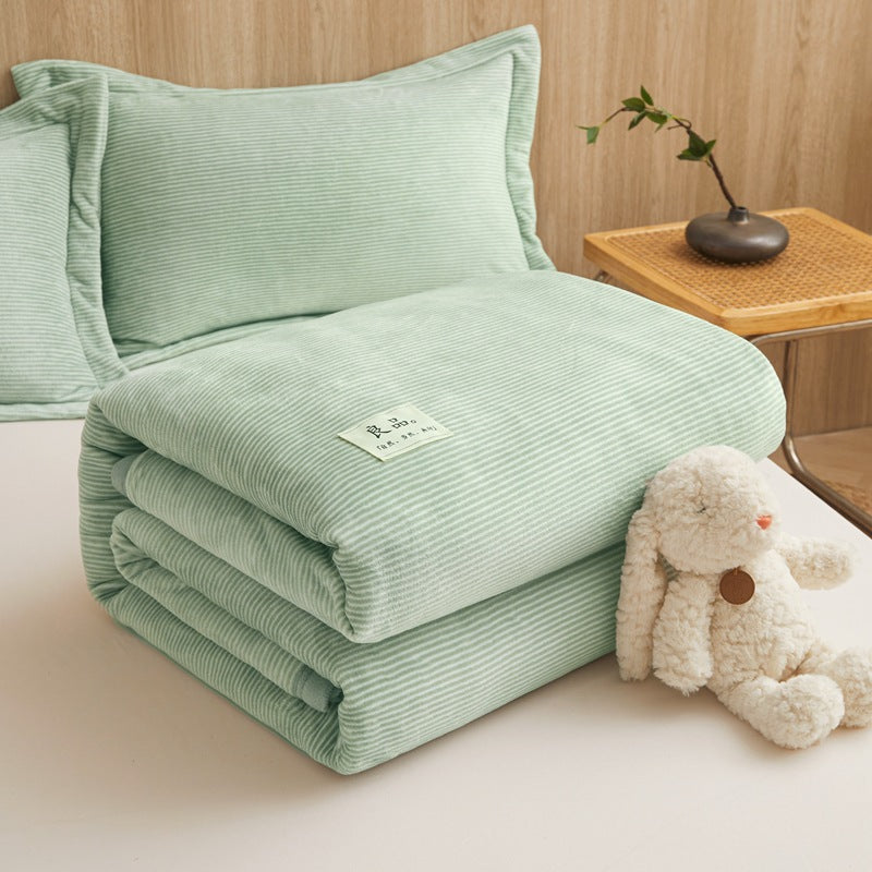 Milk fleece blanket office nap blanket sofa air conditioner blanket coral fleece bed single quilt bed