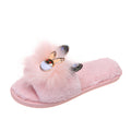 Little rabbit rhinestone furry cotton slippers for women outwear popularins trendy rhinestone korean style cartoon furry shoes thick sole slippers
