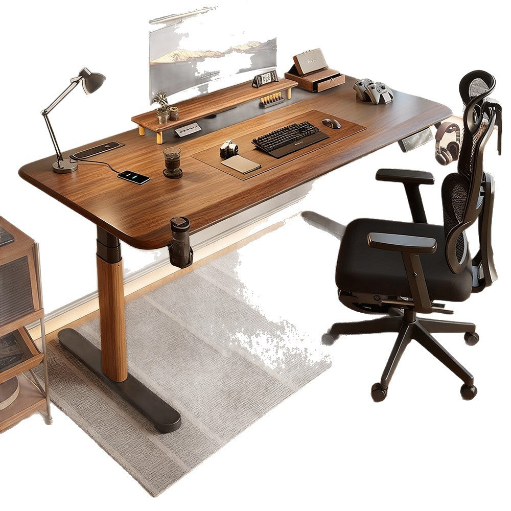 Electric adjustable height desk, solid wood desk, dual motor computer desk, desktop gaming desk, study desk, office desk, minimalist table