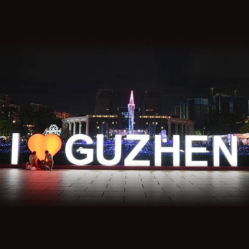 City lighting Internet celebrity clock in kaleidoscope colorful laser prism light square attractions dolphin fishtail landscape light