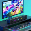 Soundbar rgb color light desktop speaker computer long bass multimedia wireless bluetooth audio