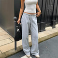 2025 early autumn new european and american retro mid-to-low rise relaxed fit sweatpants - versatile, drapey, sporty casual pants