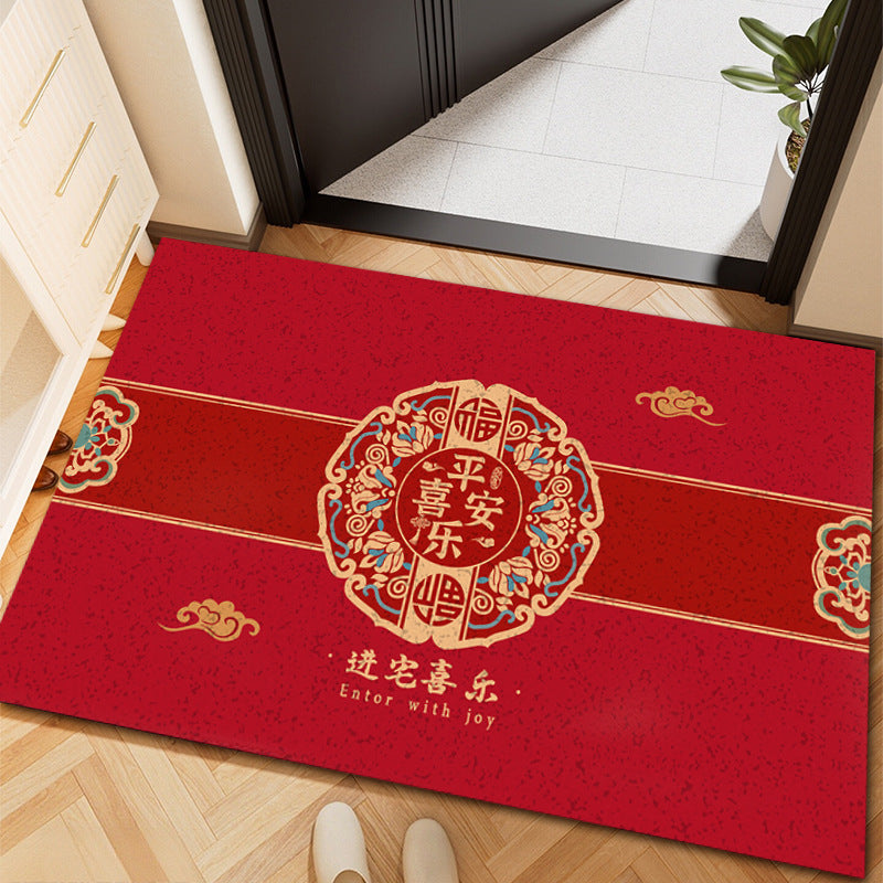 New chinoiserie entrance door floor mat can be cut, entrance door mat, front door mud scraper, dirt-resistant wire loop carpet
