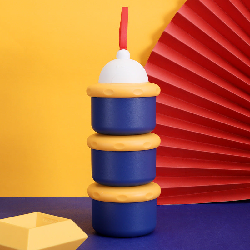 Baby milk powder box, layered milk powder can, convenient to go out, milk powder grid, three-layer removable sub-packing box, sealed box wholesale