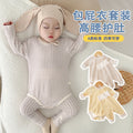 Baby pajamas cotton clothes baby home clothes bottomintimates autumn and winter belly cover high waist belly protection suit autumn pants