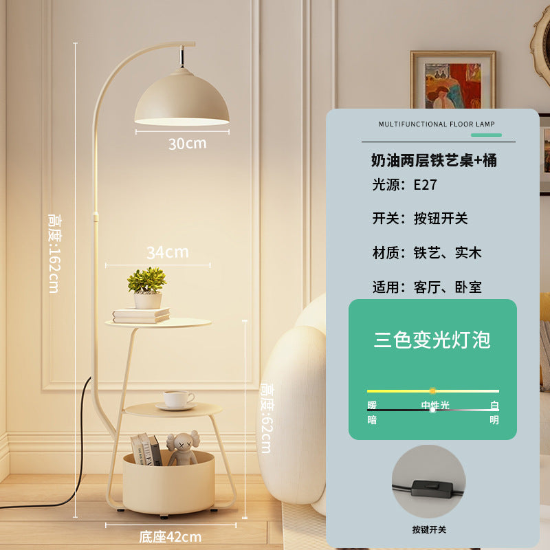 Floor lamp 2025new arrival cream style living room fishing lamp sofa side table all-in-one bedroom floor lamp table lamp