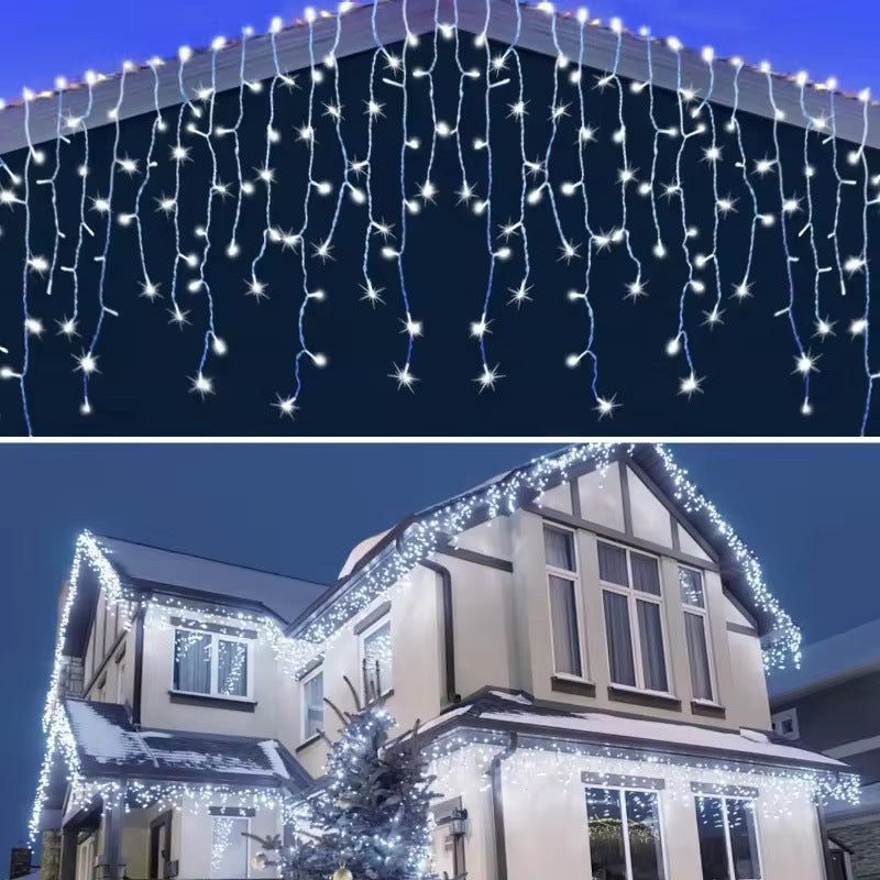 LED ice strip curtain light string 8 mode outdoor hotel gypsy street lighting decorative star lights
