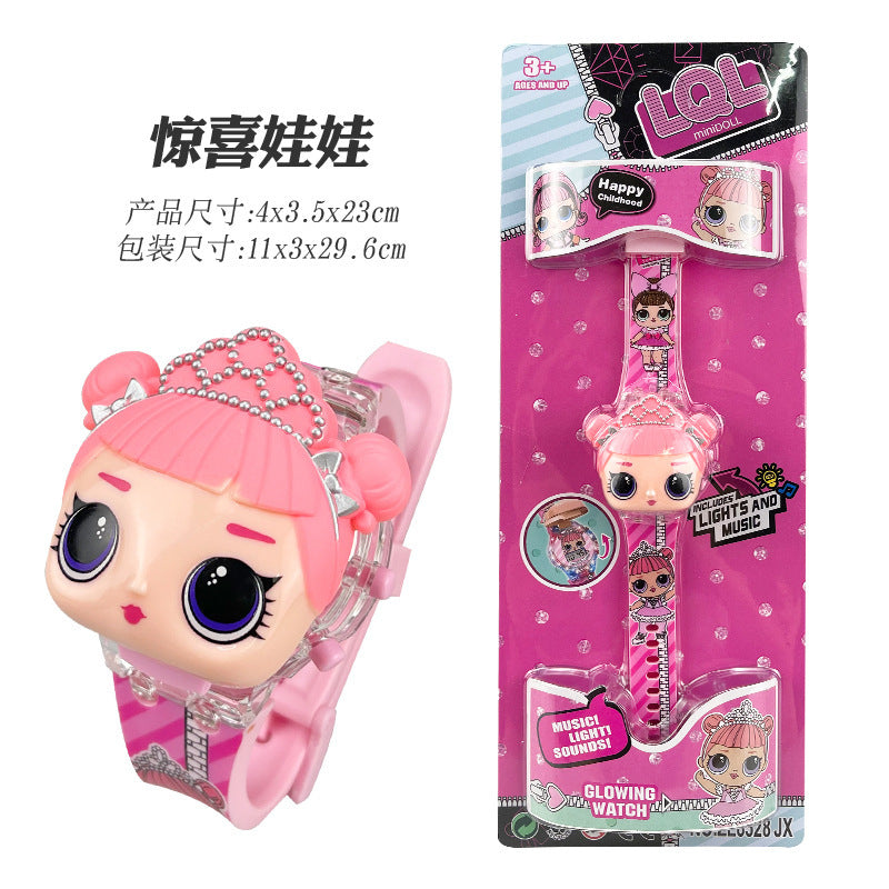 Kids' elsa kt cat musical light-up watch - elementary school cartoon flip electronic watch - kindergarten gift