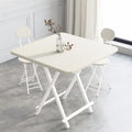 White 80*74 table and two chairs (rounded corners to prevent collision)